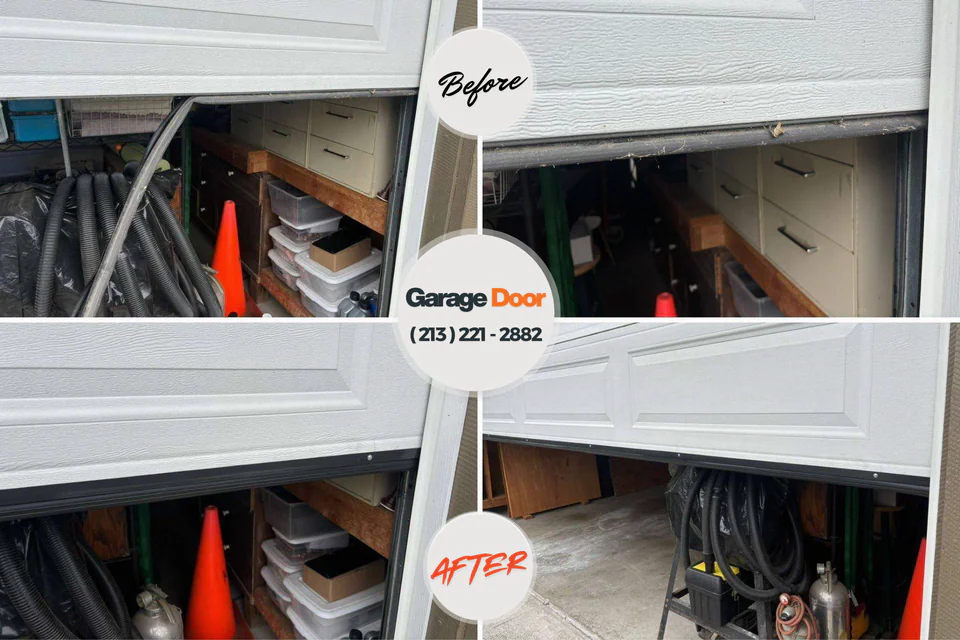 Before and after: garage door repair Ephrata, WA